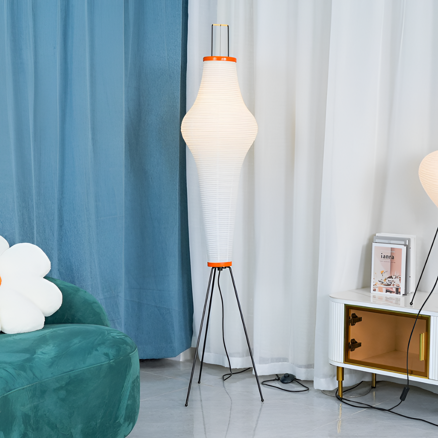 Geometrisk Papirlampe i Washi - Minimalistisk