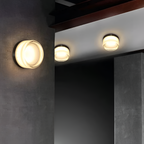Rund Glasvæglampe - Dæmpbar Ravfarvet LED Lampe