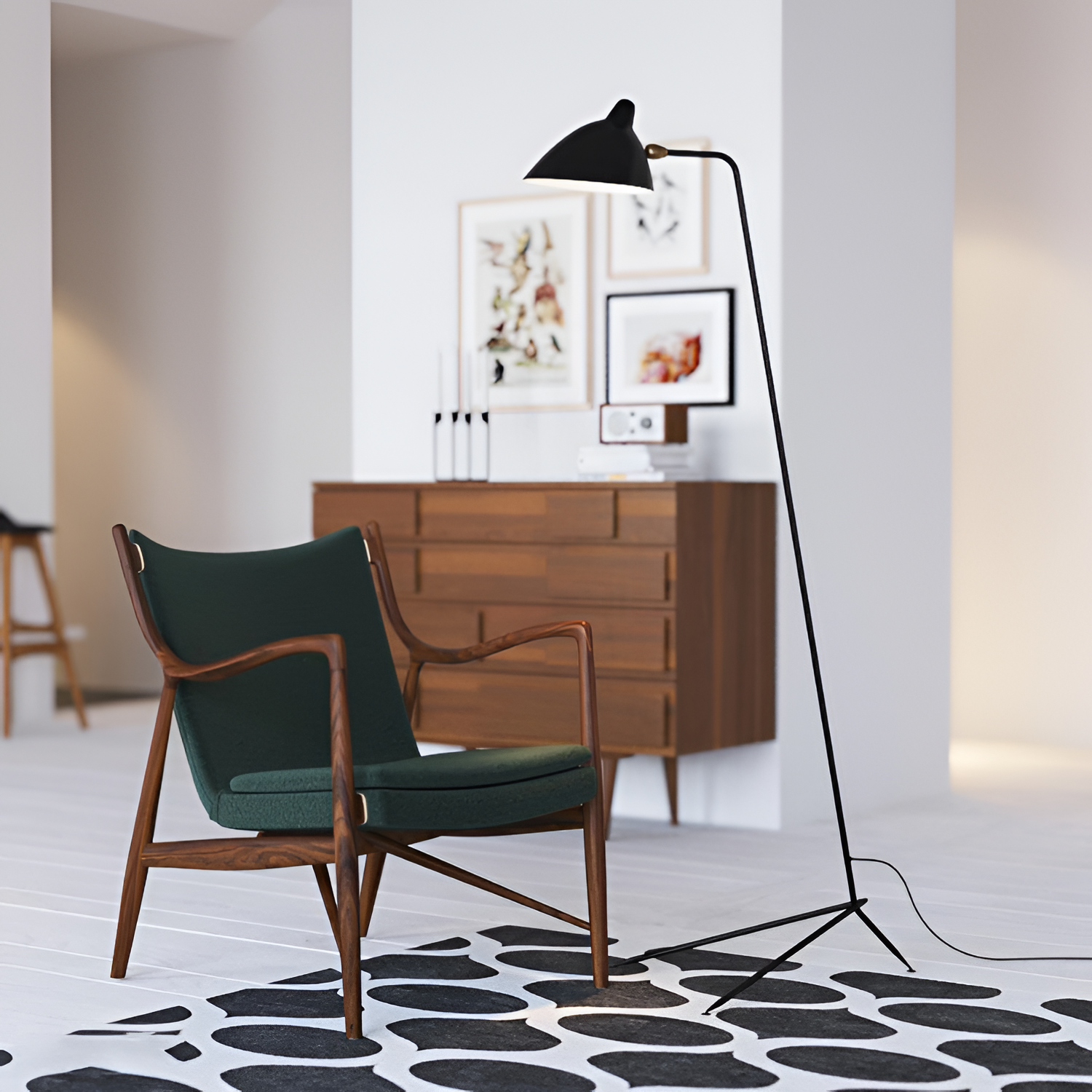Industriel Minimalistisk Gulvlampe - Justerbar