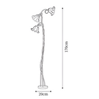 Blomstret buet gulvlampe - justerbar