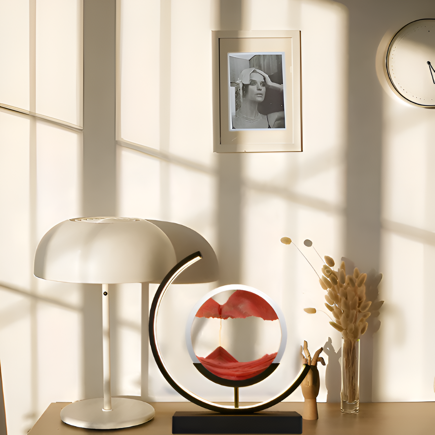 Minimalistisk Geometrisk Bordlampe - Roterende