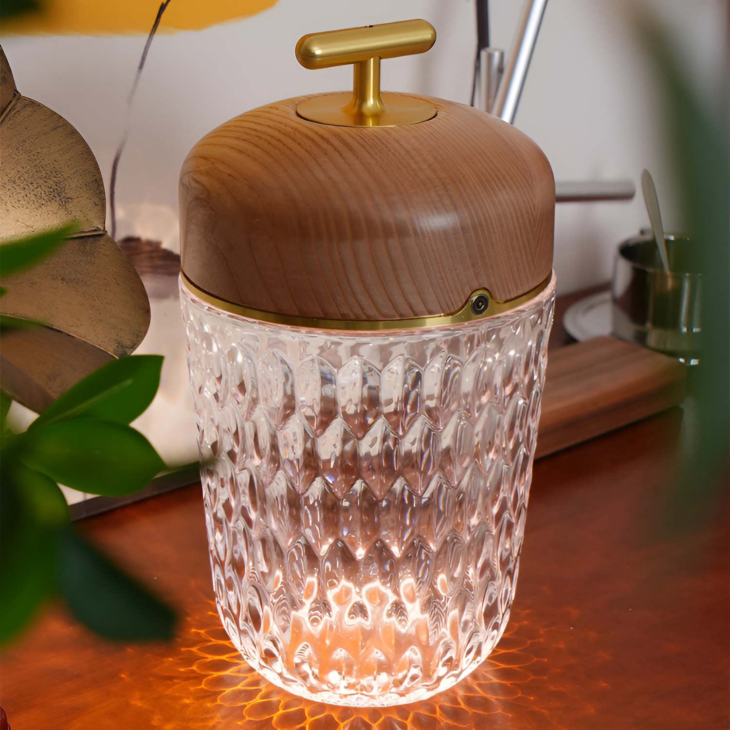 Minimalistisk Facetteret Bærbar Lampe - Ledningsfri