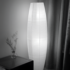 Rillet Høj Papirlampe - Minimalistisk