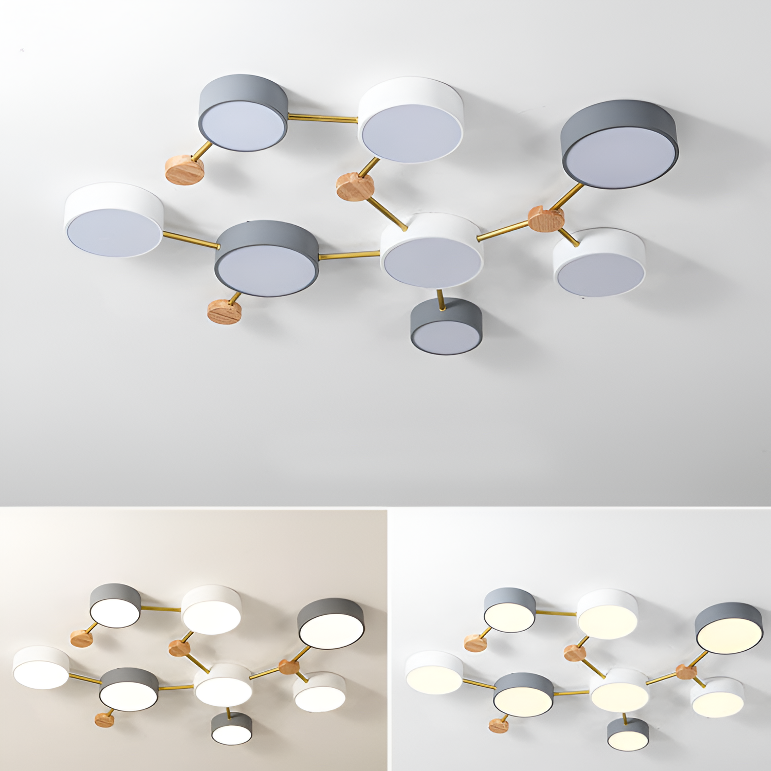 Minimalistisk indbygget lampe i massivt træ – skandinavisk stil