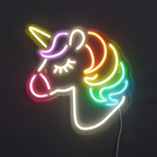 Unicorn Regnbue Neonvæglampe - Indretning til Børneværelset