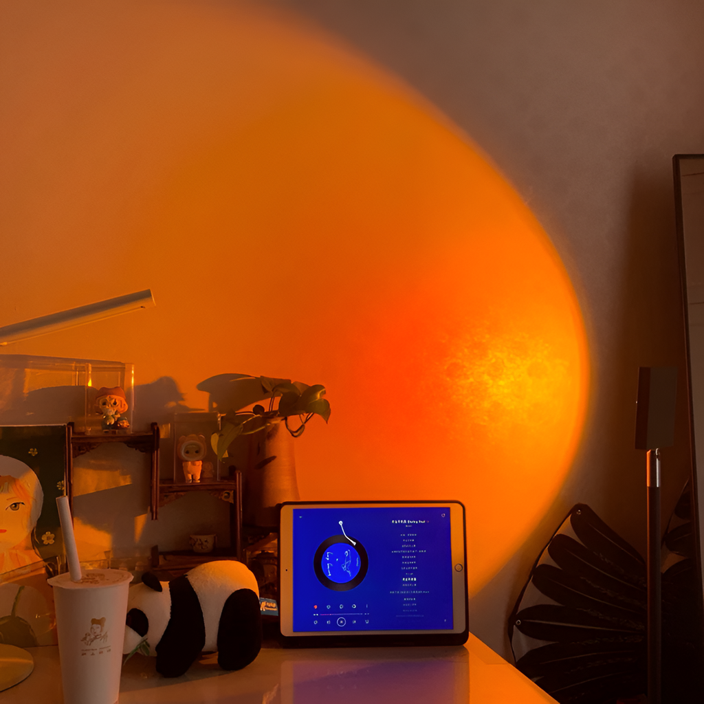 Sunset Projektionsgulvlampe - Gylden Time Stemningsbelysning