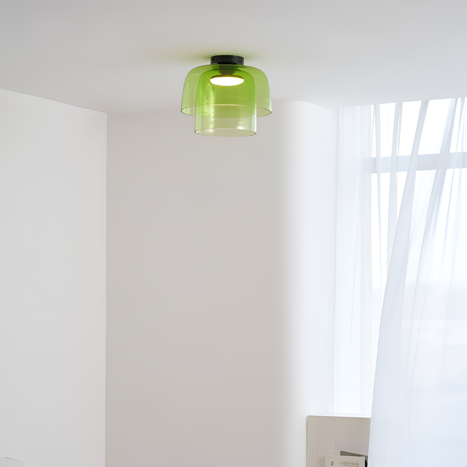 Flerlaget Transparent Glasloftlampe - Minimalistisk