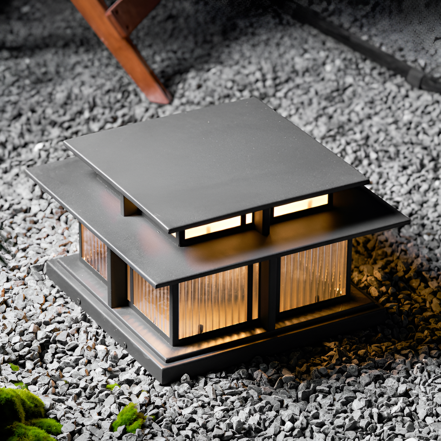 Zen-stil Solcellelampe til Søjle - Minimalistisk