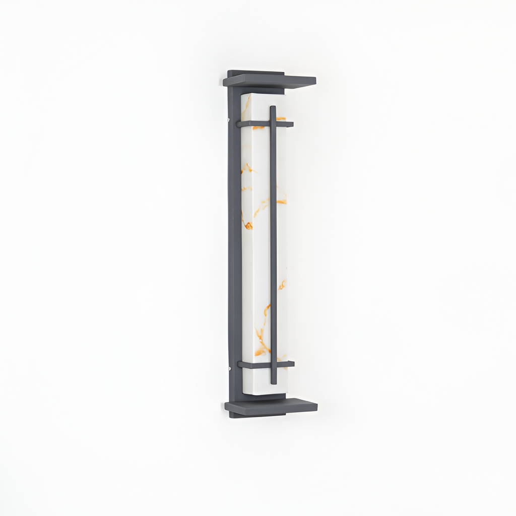 Marmorstil Solenergi Rektangulær Væglampe - Minimalistisk