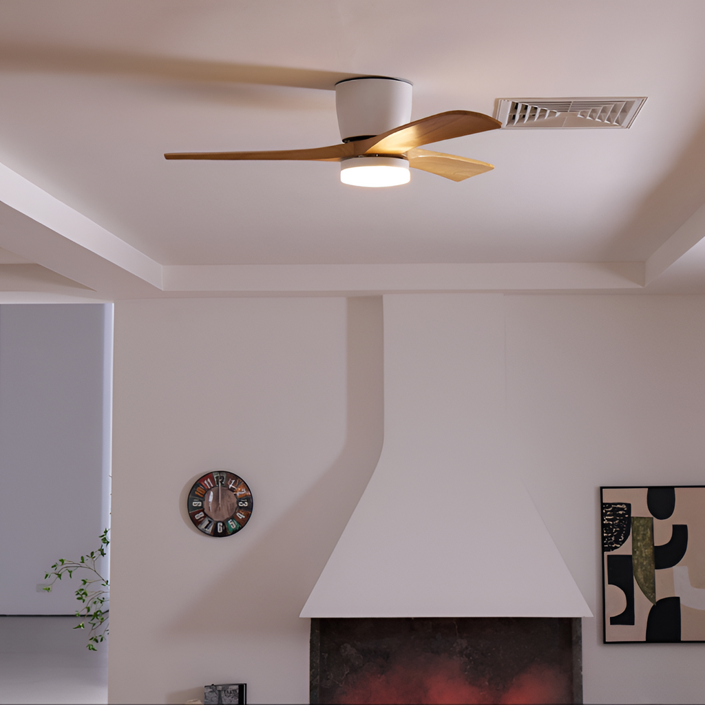 Nordisk Træ Loftsventilatorslampe - Justerbar