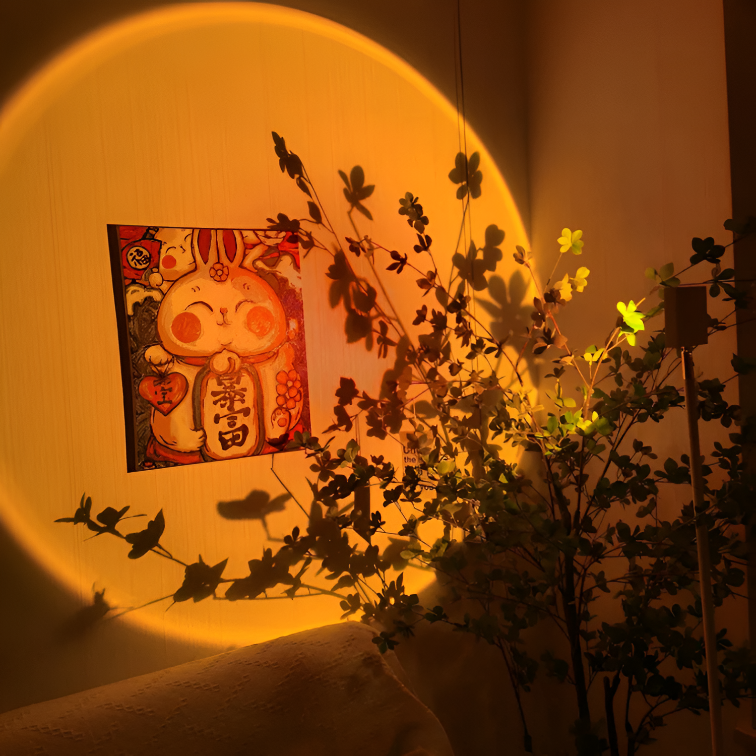 Sunset Projektionsgulvlampe - Gylden Time Stemningsbelysning