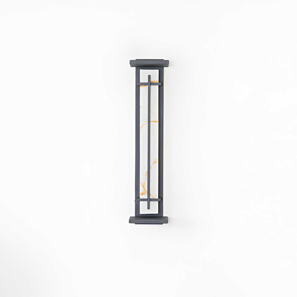 Marmorstil Solenergi Rektangulær Væglampe - Minimalistisk