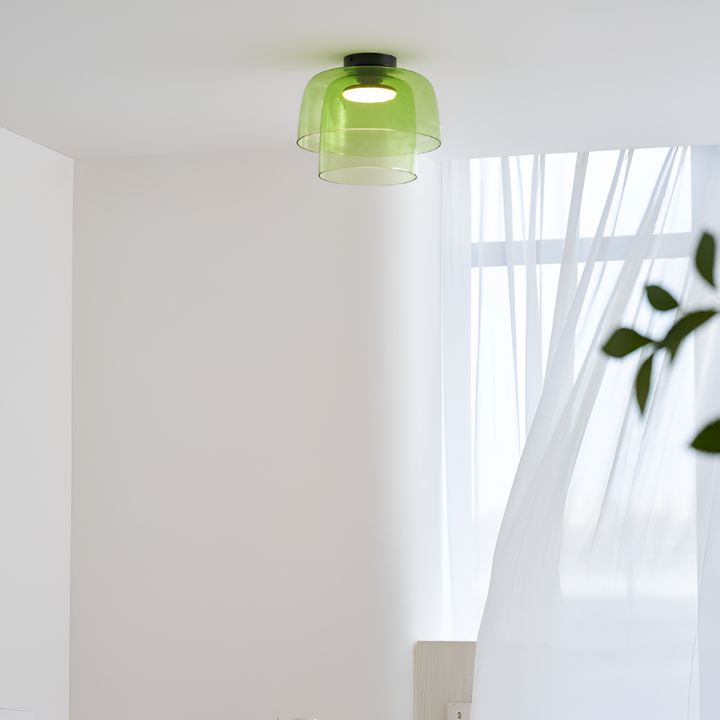 Flerlaget Transparent Glasloftlampe - Minimalistisk
