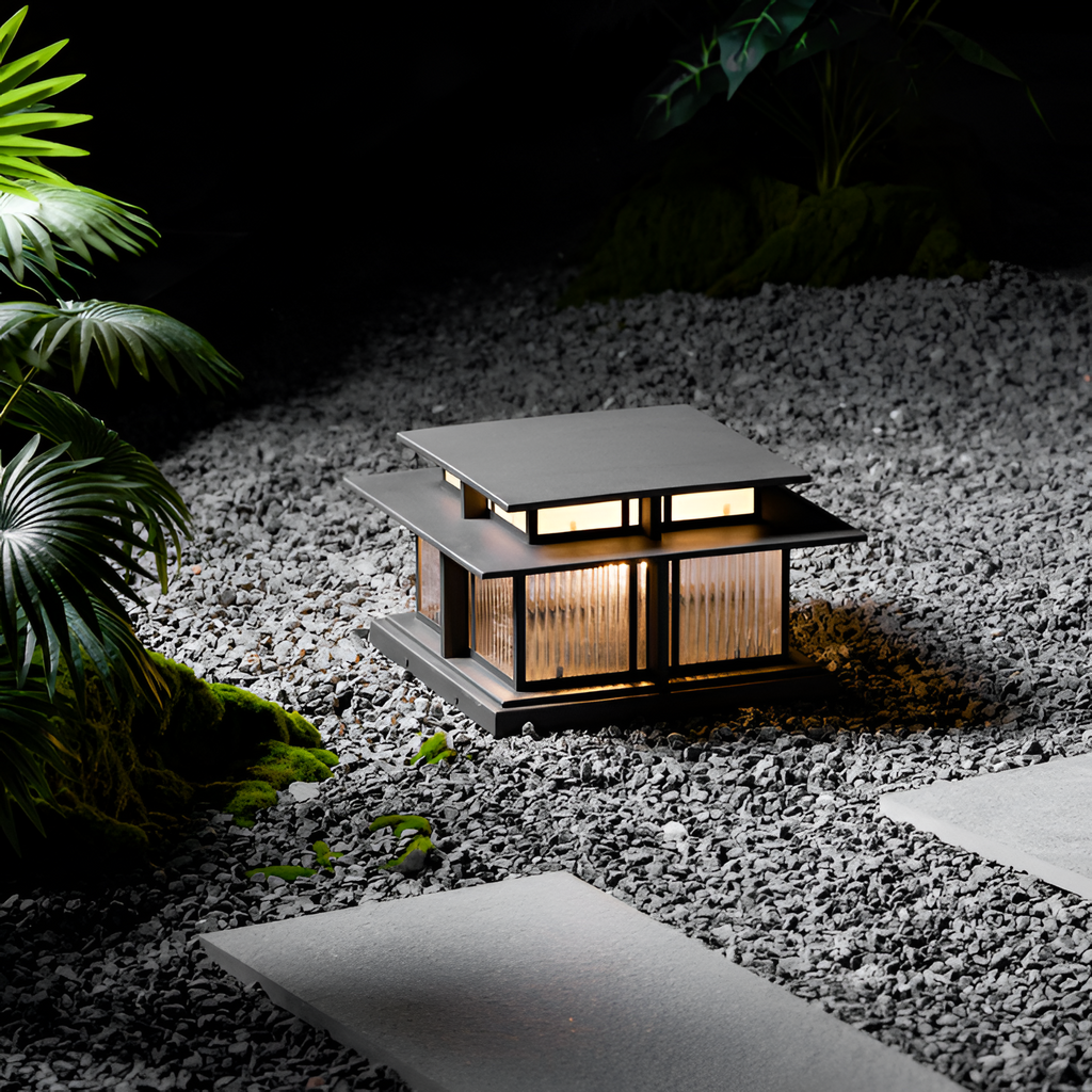 Zen-stil Solcellelampe til Søjle - Minimalistisk