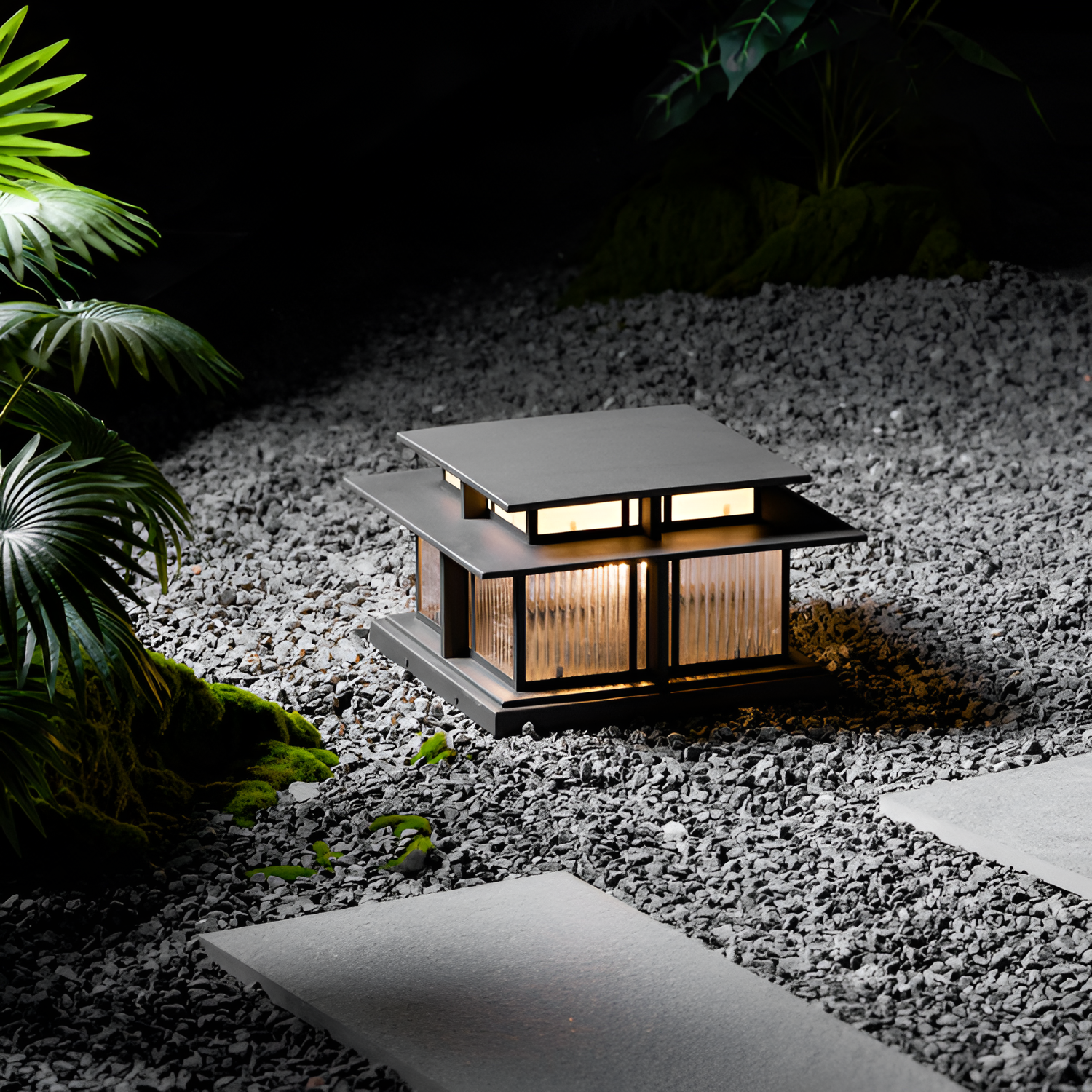 Zen-stil Solcellelampe til Søjle - Minimalistisk