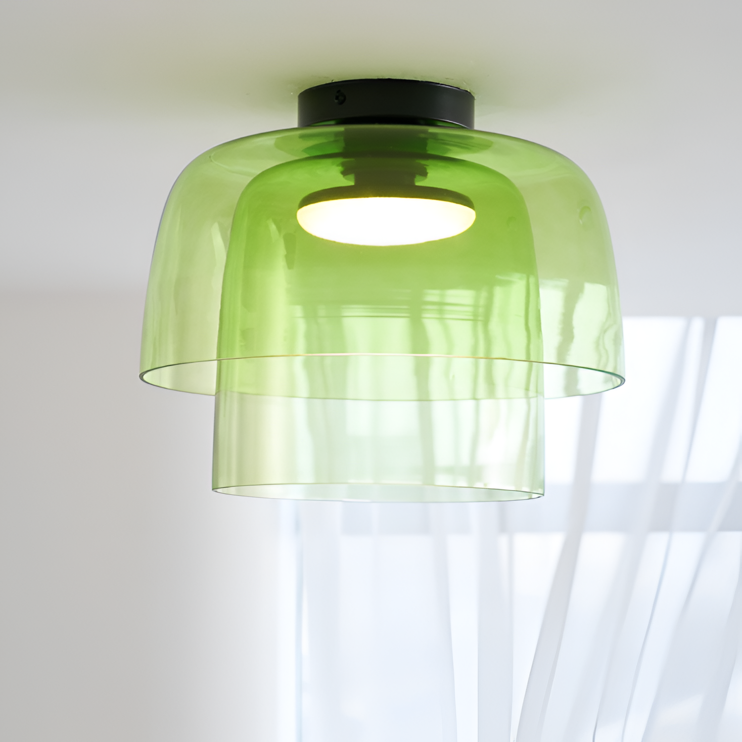 Flerlaget Transparent Glasloftlampe - Minimalistisk