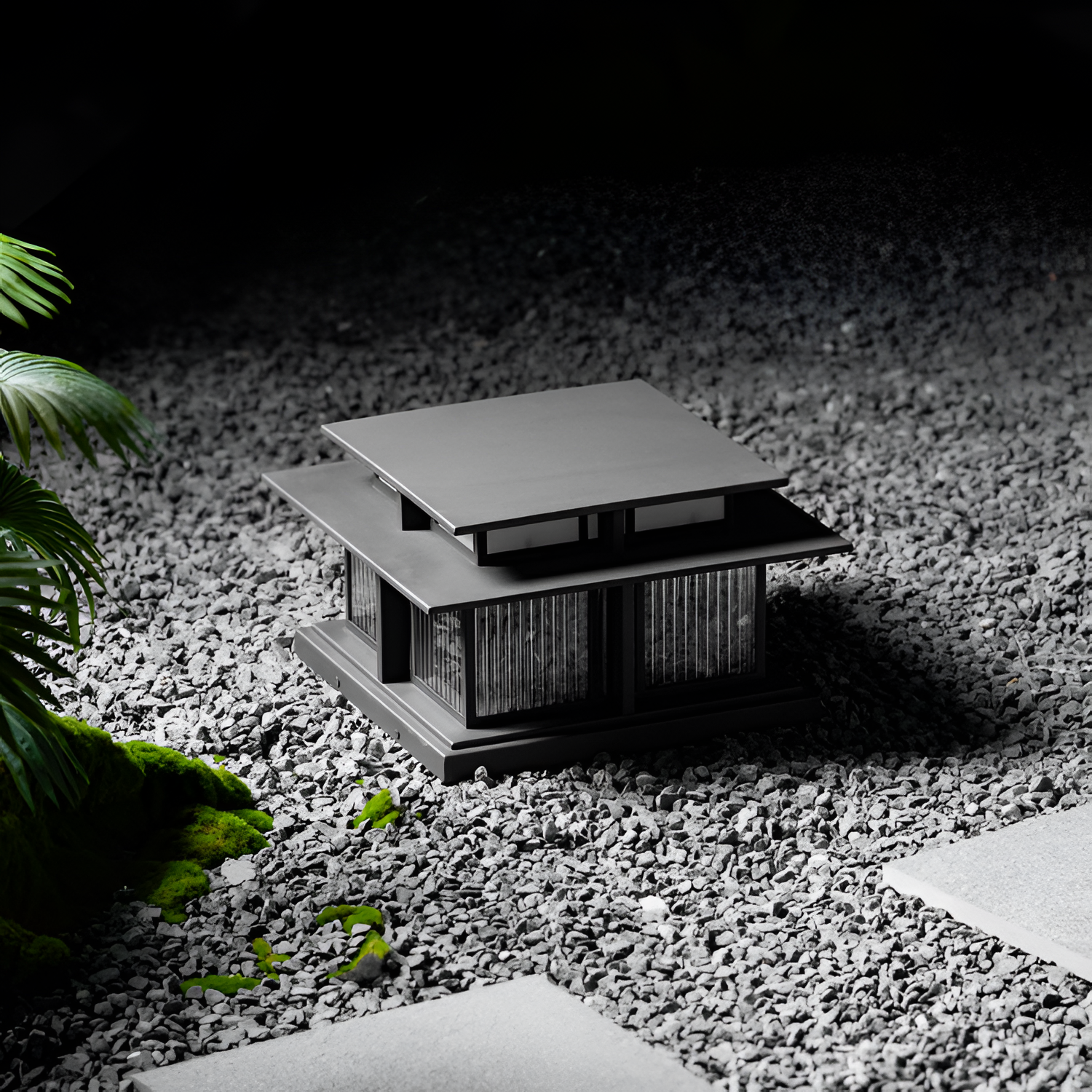 Zen-stil Solcellelampe til Søjle - Minimalistisk