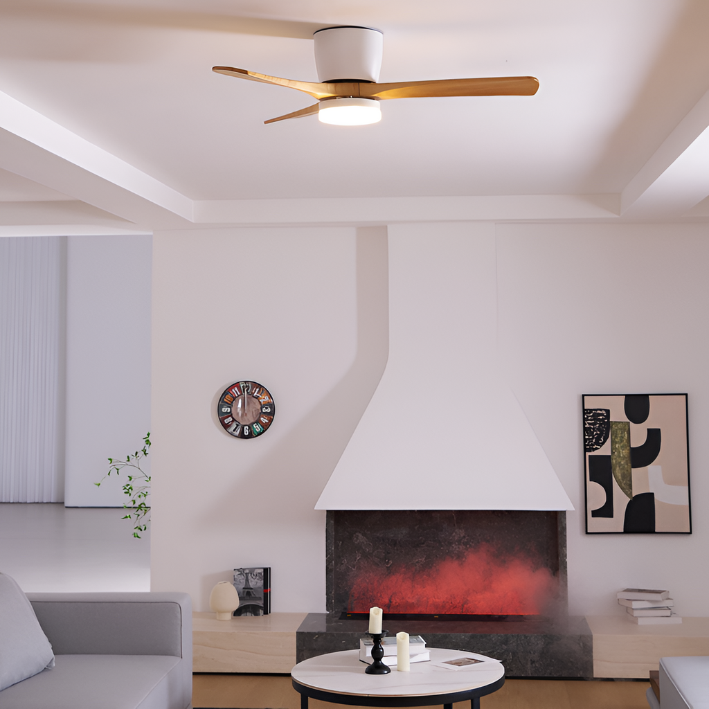 Nordisk Træ Loftsventilatorslampe - Justerbar