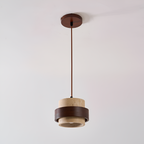 Industriel Travertin Træ Pendel - Minimalistisk