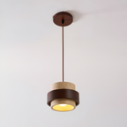 Industriel Travertin Træ Pendel - Minimalistisk