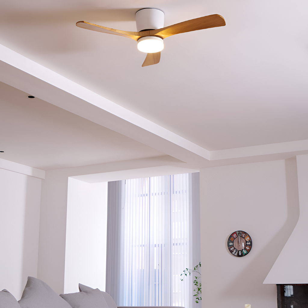 Nordisk Træ Loftsventilatorslampe - Justerbar