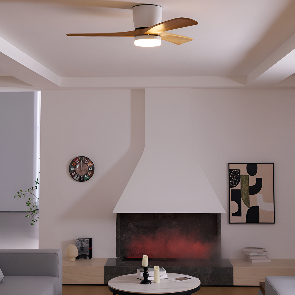 Nordisk Træ Loftsventilatorslampe - Justerbar