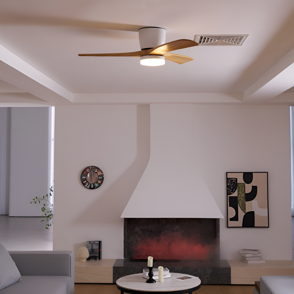 Nordisk Træ Loftsventilatorslampe - Justerbar