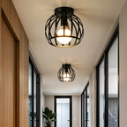 Sort Loftlampe i Industristil - Moderne Ganglampe