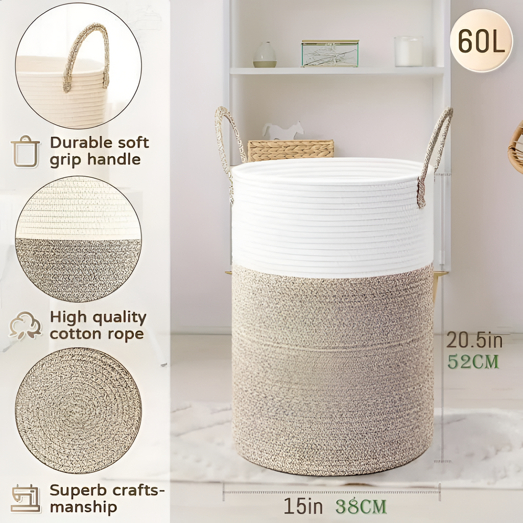 Tekstureret Minimalistisk Opbevaringskurv - Cylindrisk