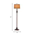 Traditionel Udsmykket Gulvlampe - Udskåret Detalje