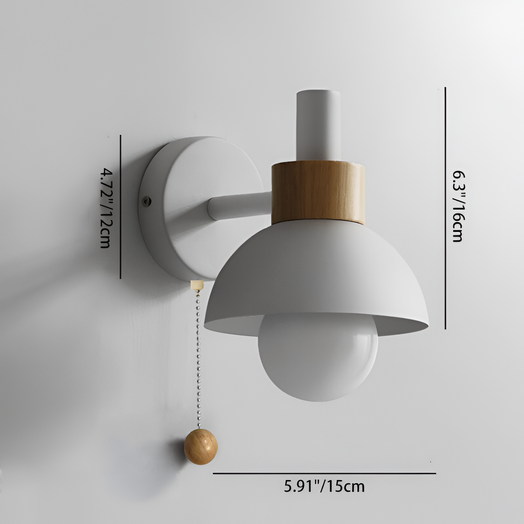 Minimalistisk Macaron-væglampe – trækafbryder