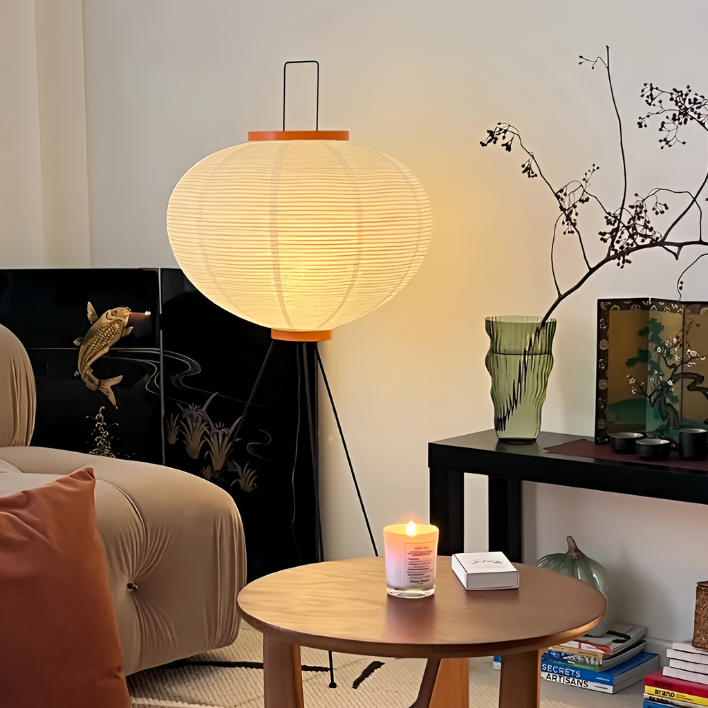 Minimalistisk Rispaper Gulvlampe - Nordisk