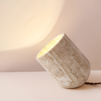 Struktureret Cylinderformet Bordlampe - Abstrakt