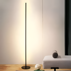 Minimalistisk sort metal-LED-gulvlampe – justerbar og dæmpbar