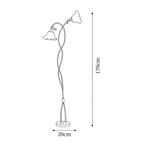 Blomstret buet gulvlampe - justerbar