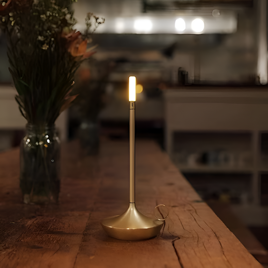 Bærbar Cylindrisk Bordlampe - Trådløst Led-Natlys