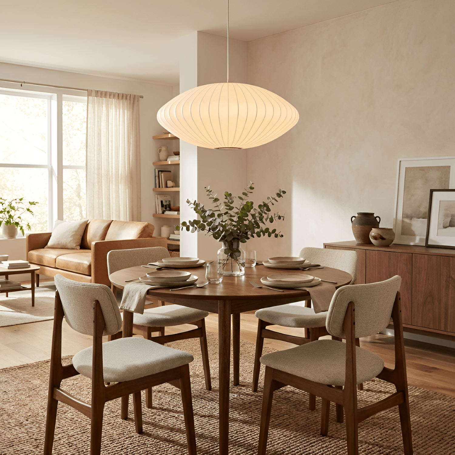 Mid Century Stil Pendellampe - Ribbet Ellipse