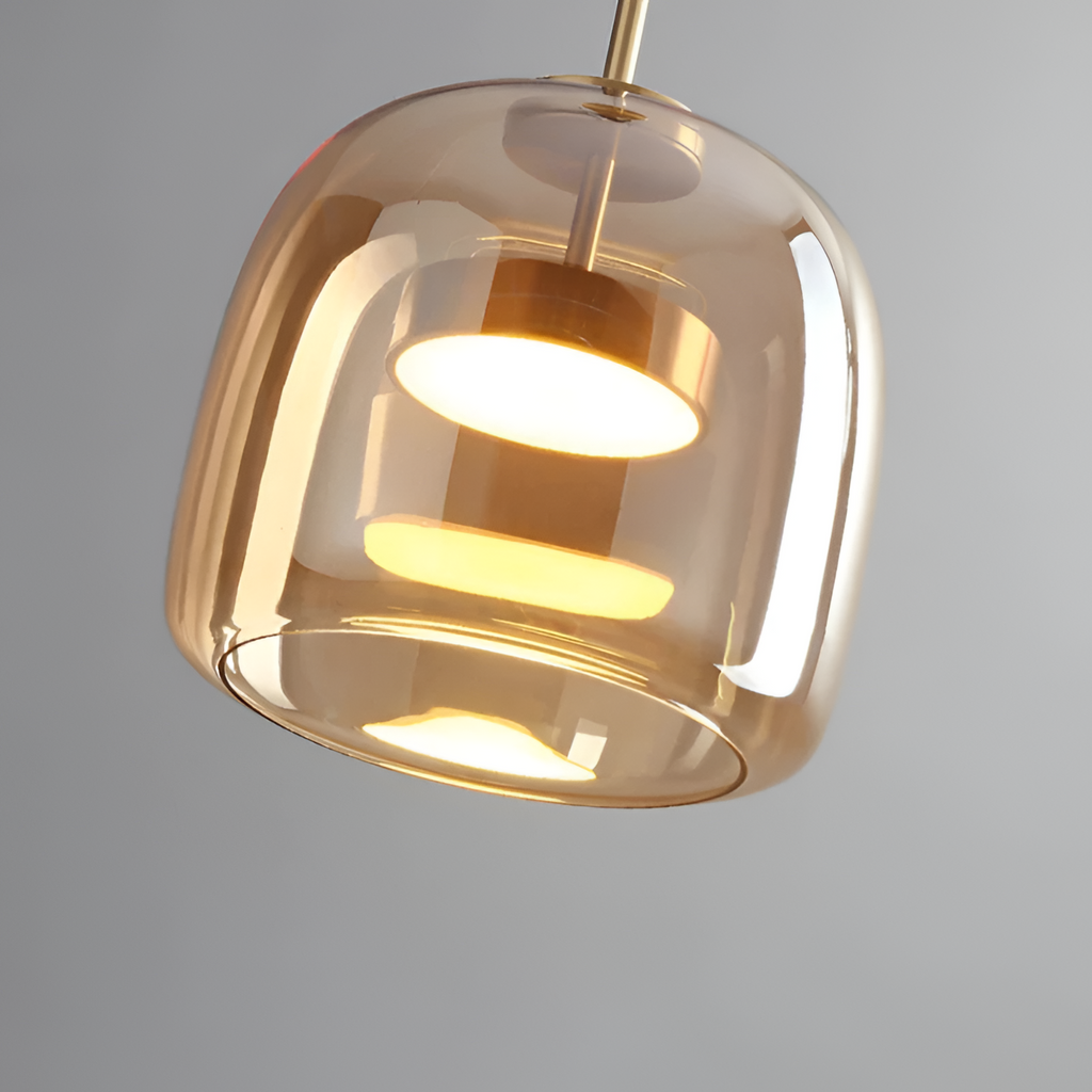 Røget Glas Pendellampe - Nordisk LED Hængelampe