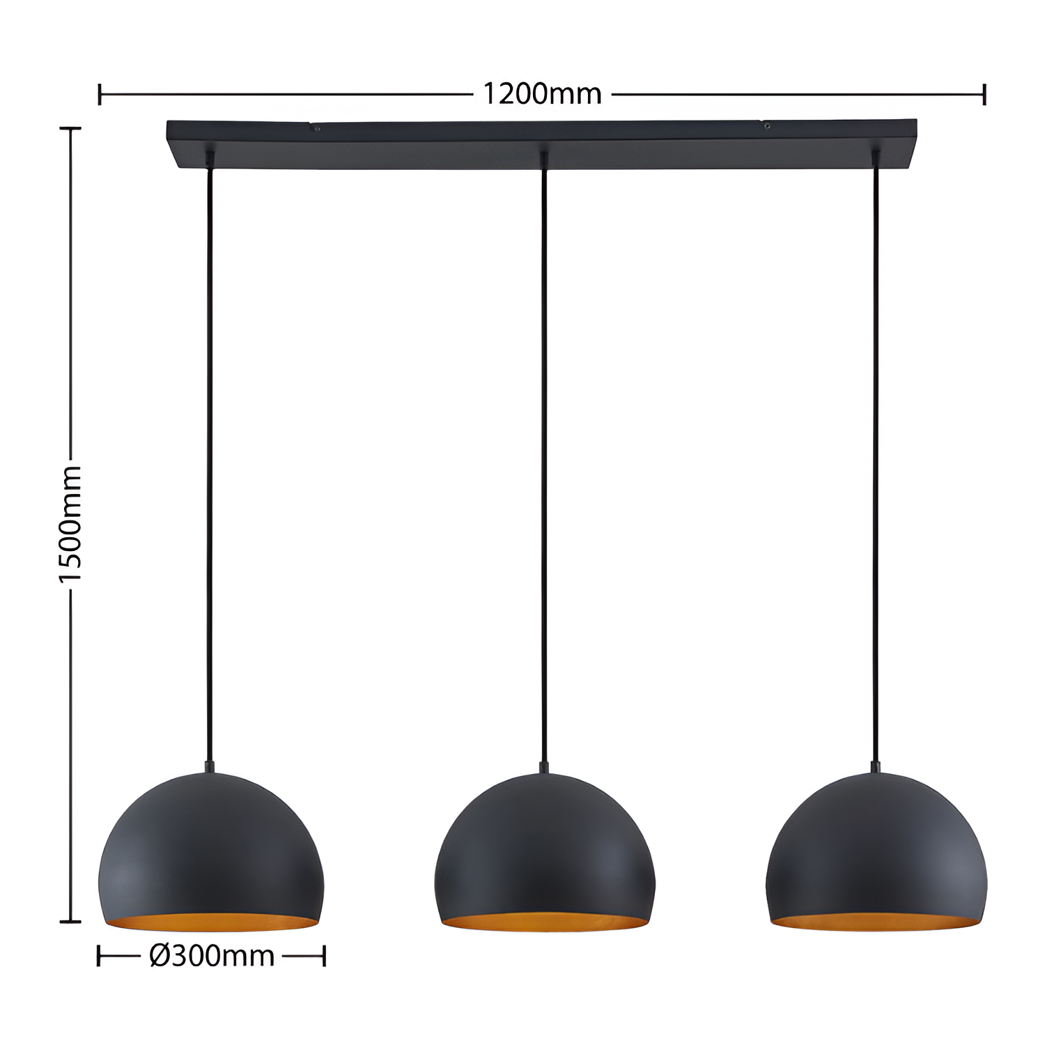 Minimalistisk Industriel Pendel – Triple Dome