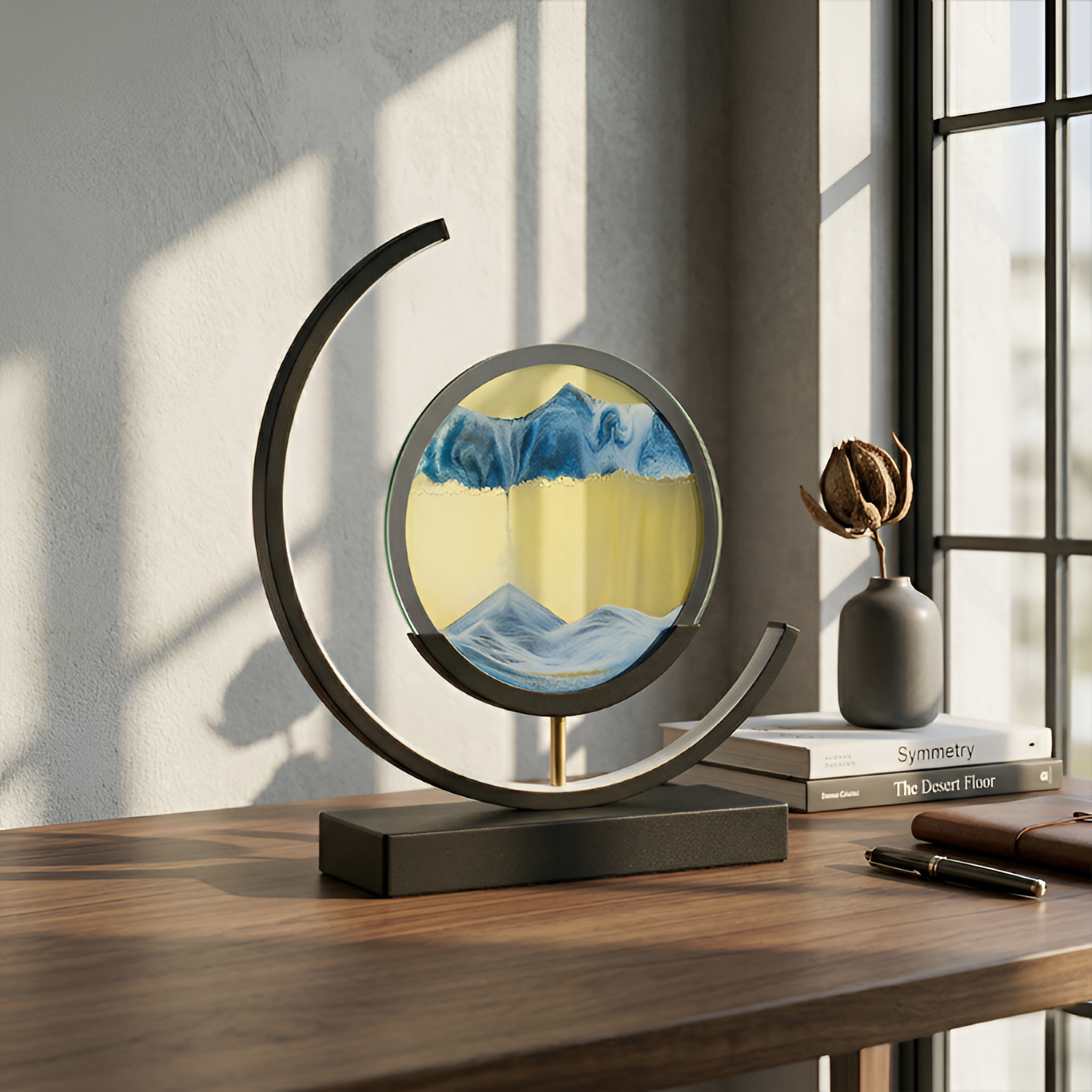 Dynamisk Sandkunst LED Bordlampe - Varm Omgivende Glød