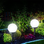 Rund LED-solcellelampe – Energieffektiv udendørs havedekoration