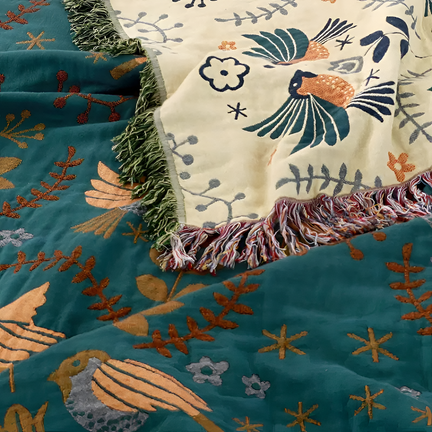 Vævet Jacquard Tæppe - Vendbart