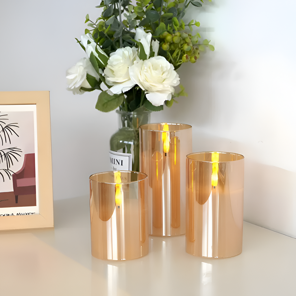 Minimalistisk Flameless LED-lysæt - Cylindrisk