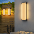 Rektangulær Solenergi Rillet Væglampe - Minimalistisk