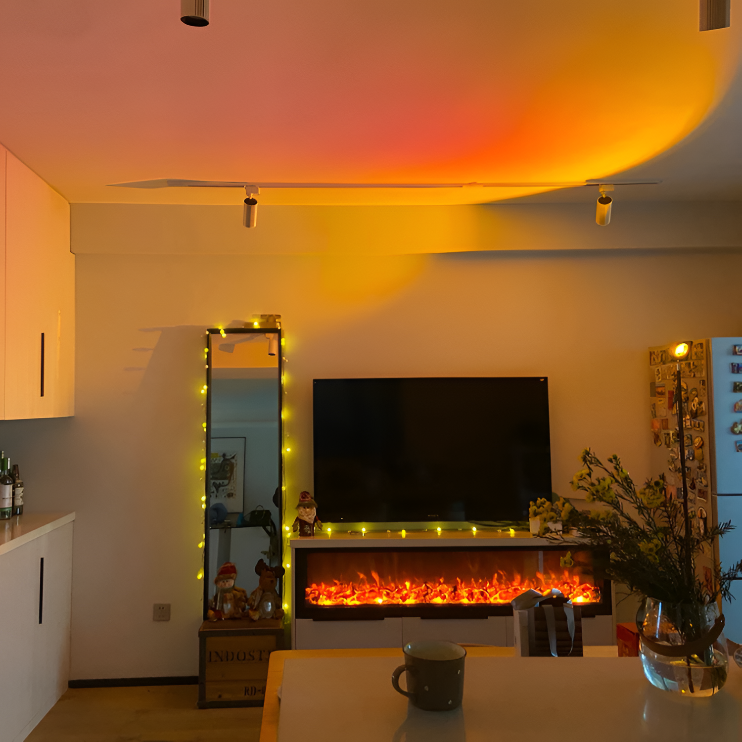 Sunset Projektionsgulvlampe - Gylden Time Stemningsbelysning