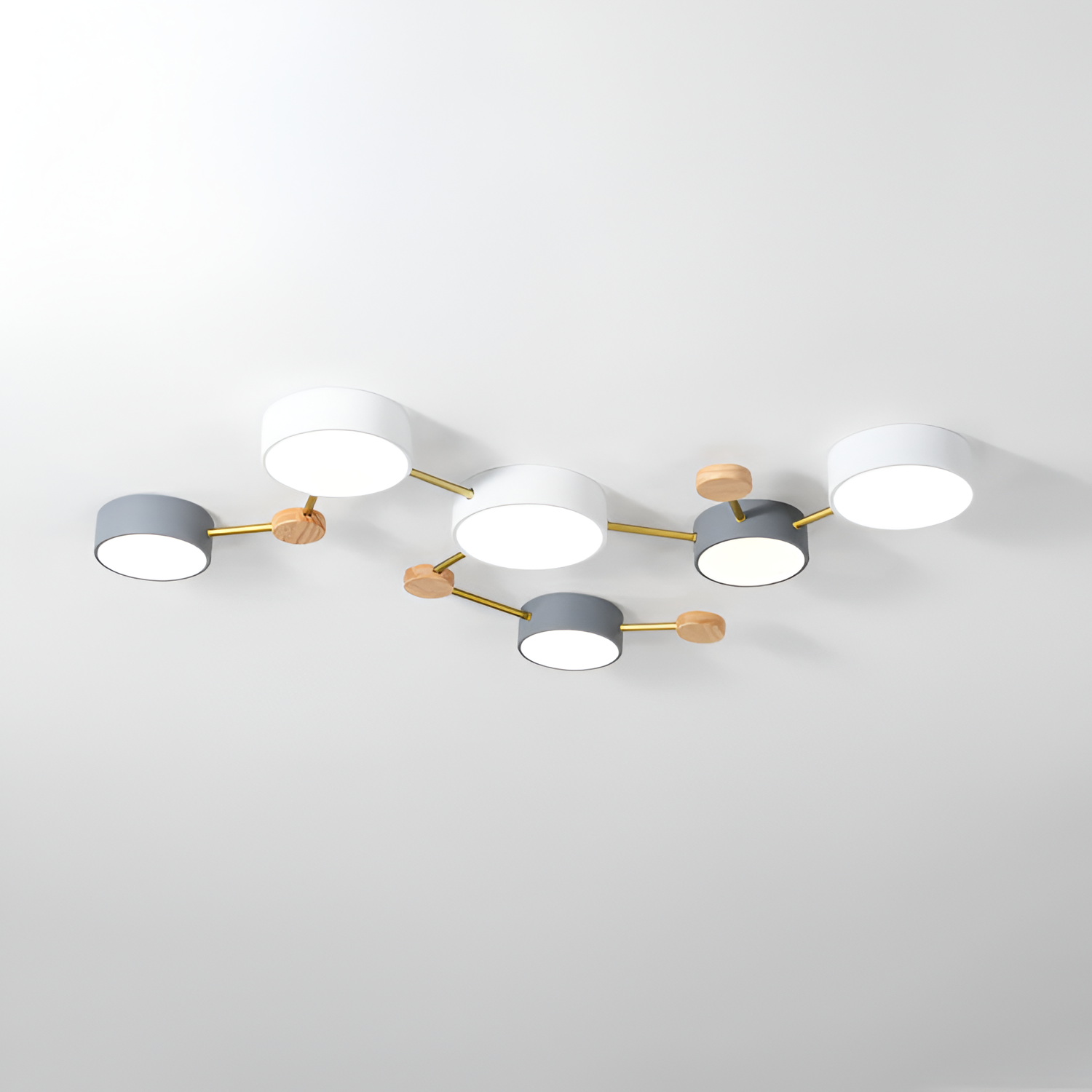 Minimalistisk indbygget lampe i massivt træ – skandinavisk stil