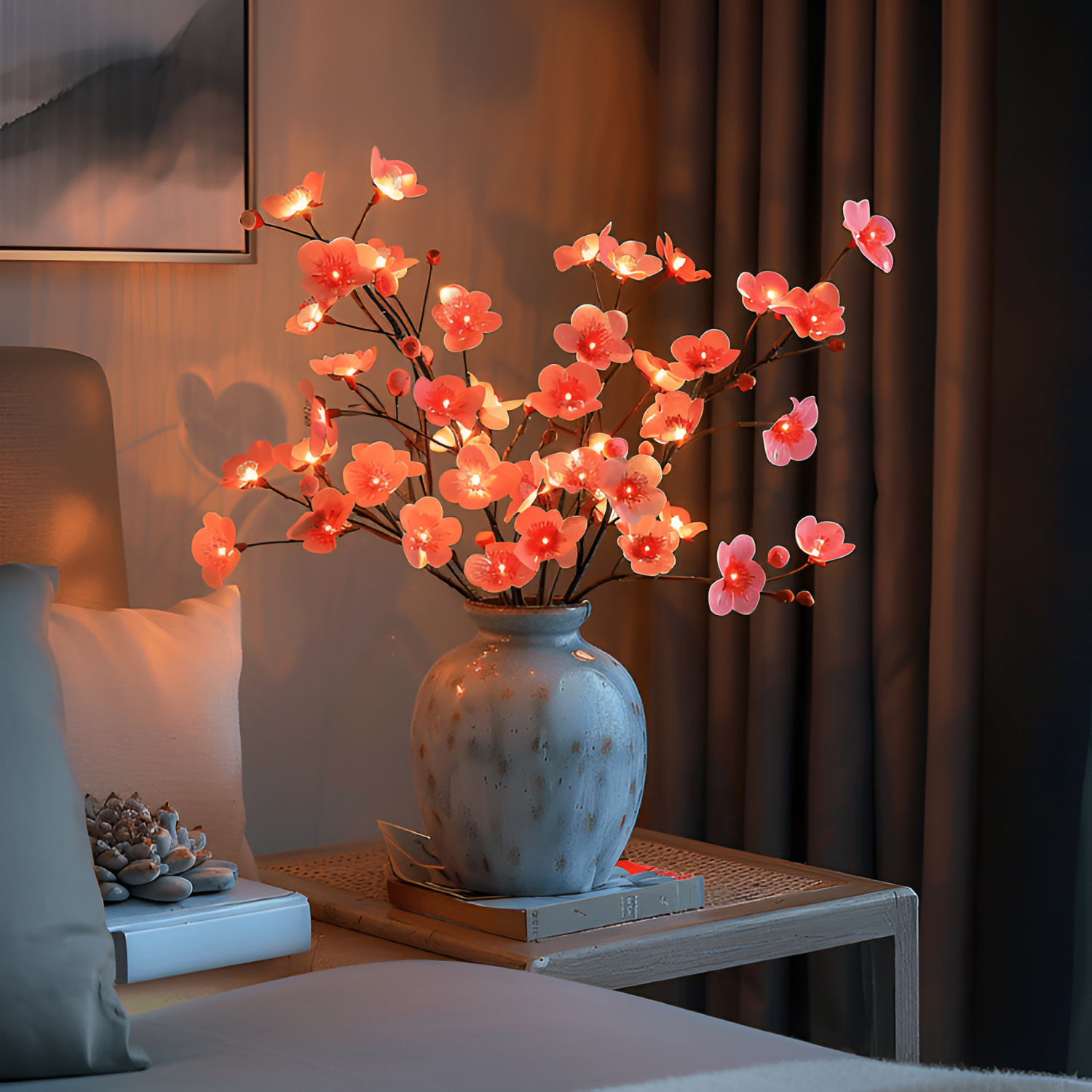 Trådløs Olivengren Bordlampe - Batteridrevet