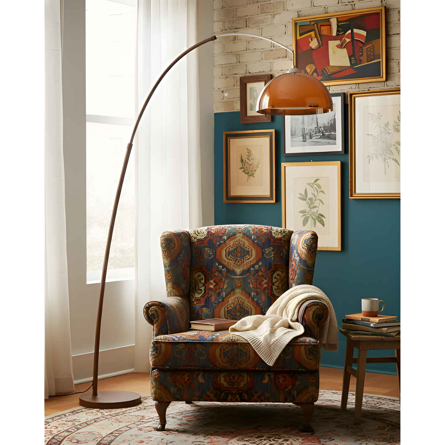 Mid-century Moderne Buegulvlampe - Justerbar