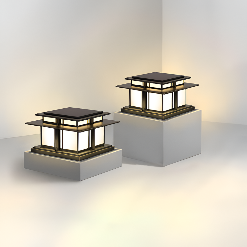 Zen-stil Solcellelampe til Søjle - Minimalistisk