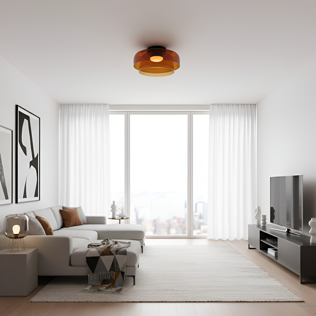 Flerlaget Transparent Glasloftlampe - Minimalistisk